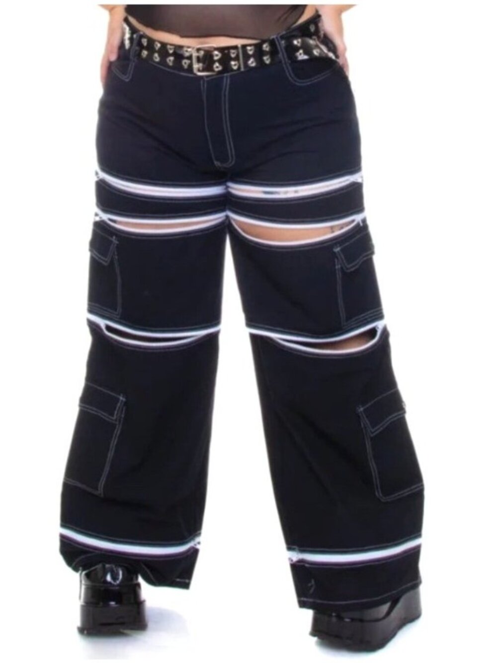 Tunnel Vision Women's Sz 3XL Black 5-in-1 Convertible Zip-Off Cargo Pants
